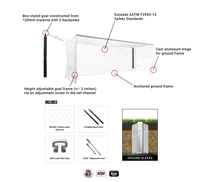 Kwik Goal International Pro Match Goal with Adjustable Height. Sports ...