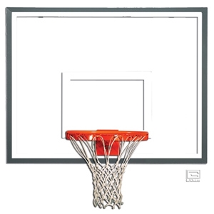 Picture of Gared 42" x 54" Rectangular Glass Backboard with Steel Frame