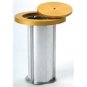 Picture of Bison Standard Volleyball Floor Sockets with Plated Aluminum Swiveling Cover Plate