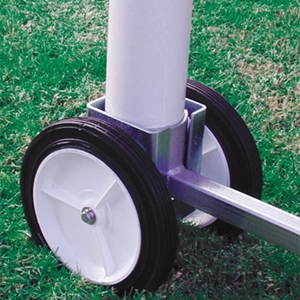 Picture of Fold-A-Goal Semi-Permanent 4" Round Aluminum Soccer Goal Removable Wheels