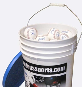 Bucket of JUGS Pearl Baseballs. Sports Facilities Group Inc.