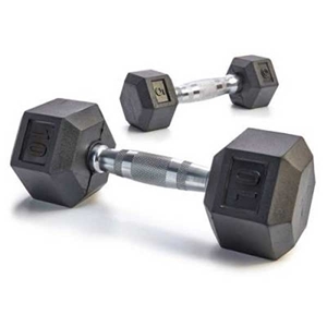 Picture of Champion Barbell Rubber Encased Solid Hex Dumbbells