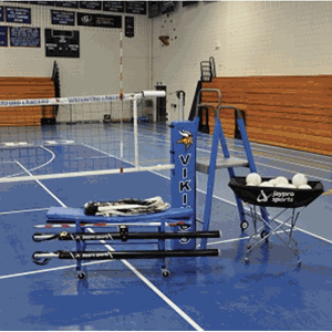 Picture of Jaypro PowerLite Volleyball System Deluxe Package with 3" Floor Sleeve