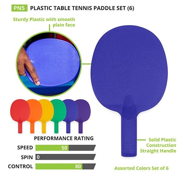 Plastic Table Tennis Paddle - Blue