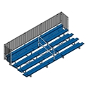 Picture of Jaypro 21 ft. Powder Coated 5 Row Double Foot Plank with Guard Rail & Aisle Bleacher