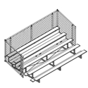 Picture of Jaypro 5 Row Single Foot Plank with Chain Link Rail Bleachers