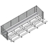 Picture of Jaypro 5 Row Single Foot Plank with Chain Link Rail Bleachers