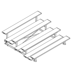 Picture of Jaypro 4 Row  Double Foot Plank Tip & Roll Bleachers