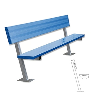 Picture of Jaypro Player Benches with Seat Back Surface Mount Powder Coated