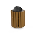 Picture of Litter Receptacle with 2" x 4" Recycled Plastic Planks Plastic Dome Lid LA-1150-PL