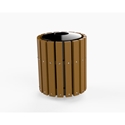 Picture of Litter Receptacle with 2" x 4" Recycled Plastic Sides, Convex Steel Lid 	LA-1150-CV
