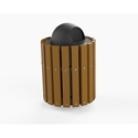 Picture of Litter Receptacle with 2" x 4" Recycled Plastic Planks Plastic Dome Lid  PW1150-PL