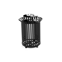 Picture of 32 Gallon Hyde Park litter receptacle, Convex Steel Lid with Rain Bonnet & Ash Tray 3150-AV