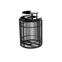 Picture of 32 Gallon Rod Litter Receptacle with Top Entry, Concave Steel Lid with Rain Bonnet 3250-BC