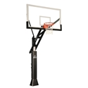 Picture of Jaypro Basketball System - Titan  Adjustable Series (5 in.x 5 in. Pole with 3 ft. Offset) - 60 in. Tempered Glass Backboard, Playground Goal, and Edge/Protector Padding