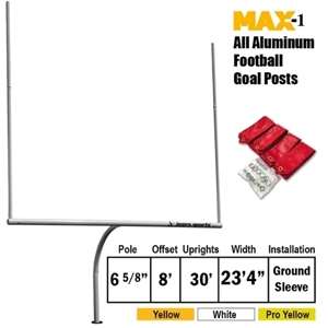 Picture of Jaypro Football Goal Posts - 6-5/8 in. Pole | 8 ft. Offset | 30 ft. Uprights | 23 ft.-4 in. Wide [HS] | Semi-Perm - Max-1