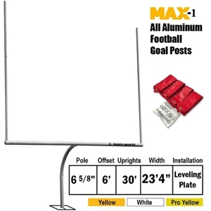 Picture of Jaypro Football Goal Posts - 6-5/8 in. Pole | 6 ft. Offset | 30 ft. Uprights | 23 ft.-4 in. Wide [HS] | Leveling Plate - Max-1
