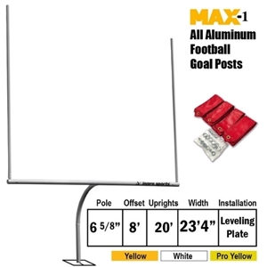Picture of Jaypro Football Goal Posts - 6-5/8 in. Pole | 8 ft. Offset | 20 ft. Uprights | 23 ft.-4 in. Wide [HS] | Leveling Plate - Max-1