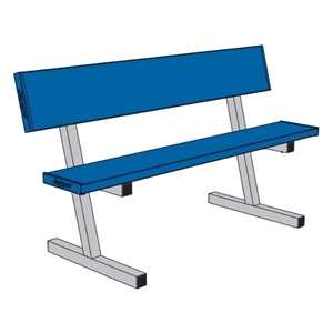 Picture of Jaypro Portable 5 ft. Powder Coated Courtside Bench with Seat Back