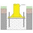 Picture of Jaypro Football Goal Posts - 6-5/8 in. Pole | 8 ft. Offset | 30 ft. Uprights | 18 ft.-6 in. Wide [C] |Leveling Plate - Max-1