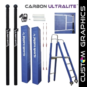 Picture of Jaypro Carbon Ultralite Volleyball Deluxe Package with Custom Graphics for 3-1/2 in. Floor Sleeve