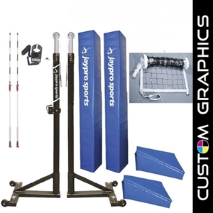 Picture of Jaypro T-Base Competition Volleyball Net System with Custom Graphics