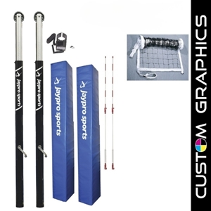 Picture of Jaypro PowerLite Volleyball System with Custom Graphics for 3 in. Floor Sleeve