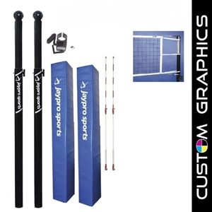 Picture of Jaypro Carbon Ultralite Volleyball System with Custom Graphics for 3-1/2 in. Floor Sleeve