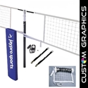 Picture of Jaypro PowerLite Volleyball Net Center Upright System with Custom Graphics for 3-1/2 in. Floor Sleeve