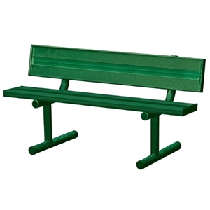 Picture of Gill 4' Portable Dark Green Tennis Bench w/Back