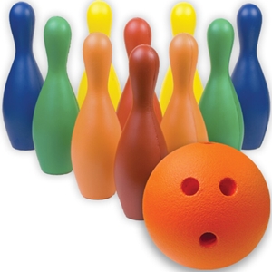 Picture of BSN Multi-Color Foam Bowling Pin Set with Ball