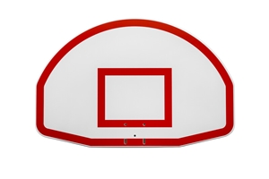 Picture of Gared 35” X 54” Front-Mount Fan-Shape Steel Backboard With Orange Target And Border