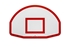 Picture of Gared 35” X 54” Front-Mount Fan-Shape Steel Backboard With Orange Target And Border