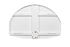 Picture of Gared 35” X 54” Front-Mount Fan-Shape Steel Backboard With Orange Target And Border
