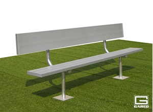 Picture of Gared Surface Mount Spectator Bench with Back