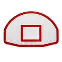 Picture of Gared 35” X 54” Front-Mount Fan-Shape Steel Backboard With Orange Target And Border