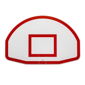Picture of Gared 35” X 54” Front-Mount Fan-Shape Steel Backboard With Orange Target And Border