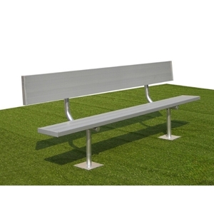 Picture of Gared Surface Mount Spectator Bench with Back