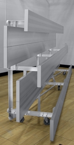 Picture of Gared 3-Row Double Foot Plank Tip N Roll Spectator Bleachers