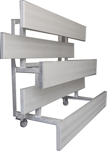Picture of Gared 3-Row Low Rise Single Foot Plank Tip N Roll Spectator Bleachers