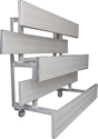 Picture of Gared 3-Row Single Foot Plank Tip N Roll Spectator Bleachers