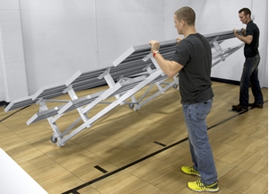 Picture of Gared 4-Row Low Rise Double Foot Plank Tip N Roll Spectator Bleachers