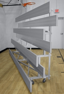 Picture of Gared 4-Row Low Rise Single Foot Plank Tip N Roll Spectator Bleachers