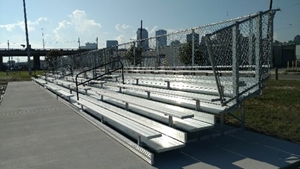 Picture of Gared 5-Row Fixed Double Foot Plank Spectator Bleachers with Aisle