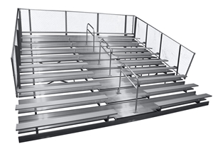 Picture of Gared 8-Row Fixed Double Foot Plank Spectator Bleachers with Aisle